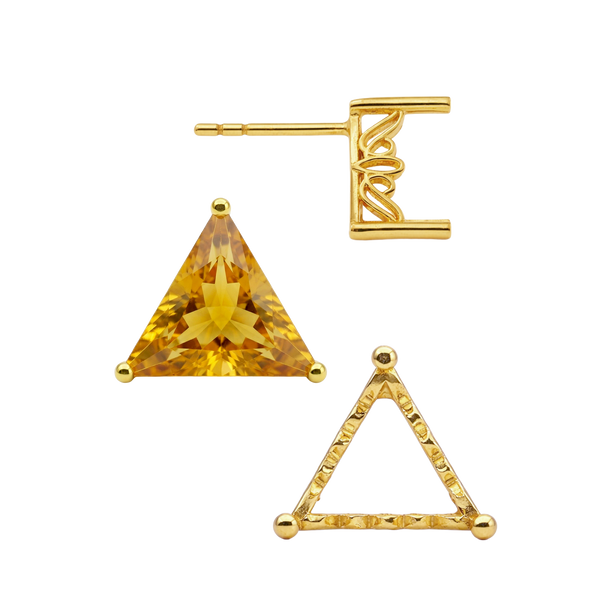 Triangle Filigree Earrings with Push Post