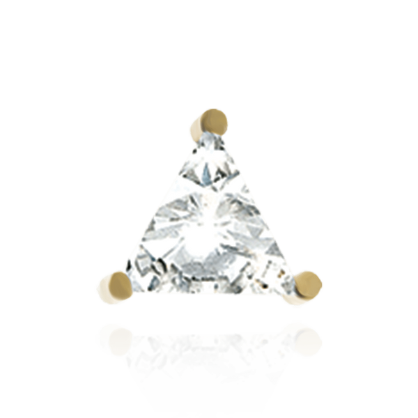 14K Gold Triangle Filigree Earrings with Push Post