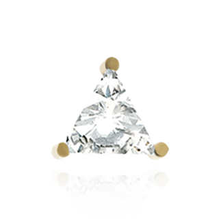 14K Gold Triangle Filigree Earrings with Push Post