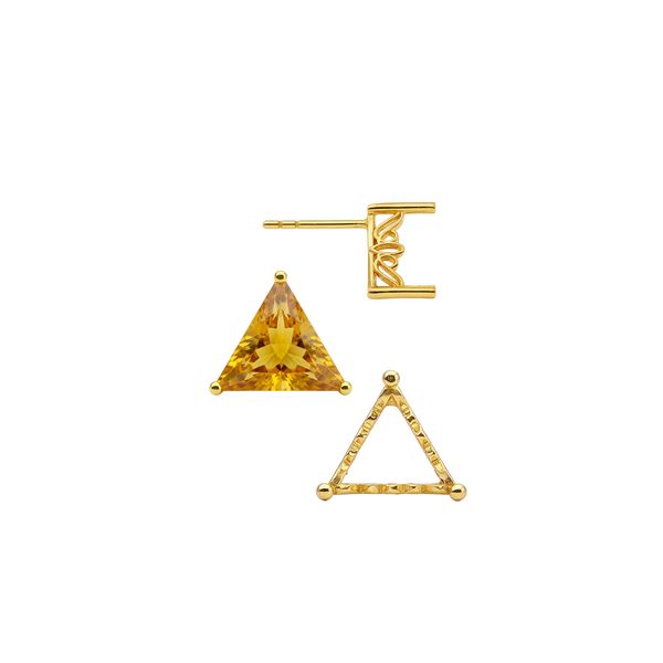 Triangle Filigree Earrings with Push Post