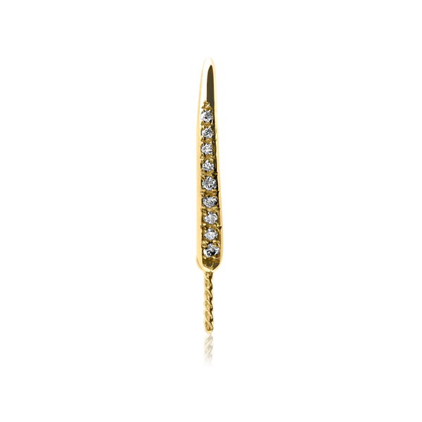 Shepherd Hook with 6 mm Pearl Cup and Diamonds (19 x 12 mm) (Pearl Not Included)