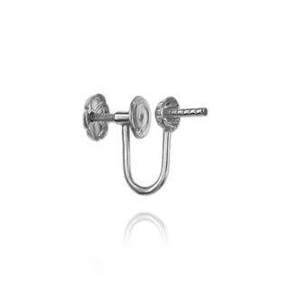 Screw On Earwires for Non Pierced Ears with 5 mm Cup (13 x 8 mm)