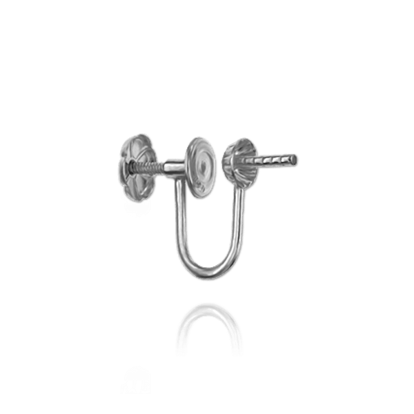 Screw On Earwires for Non Pierced Ears with 5 mm Cup (13 x 8 mm)