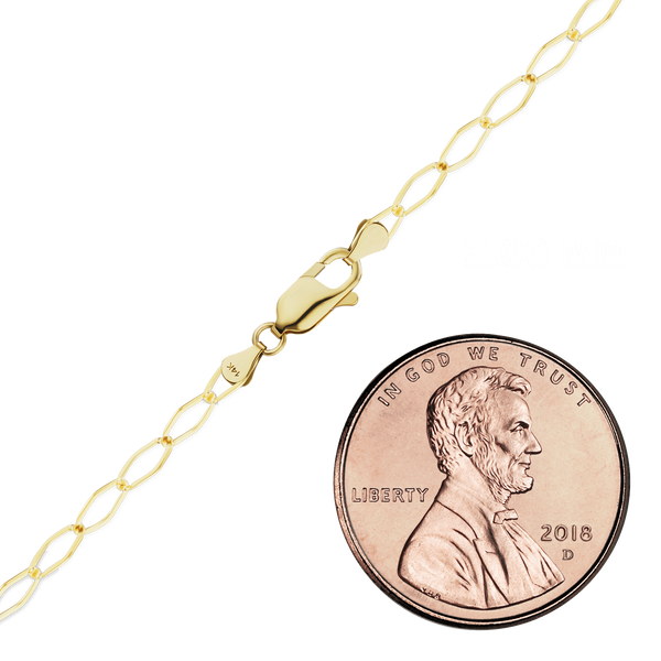 Finished Extension Anklet in 14K Yellow Gold (2.00 mm)