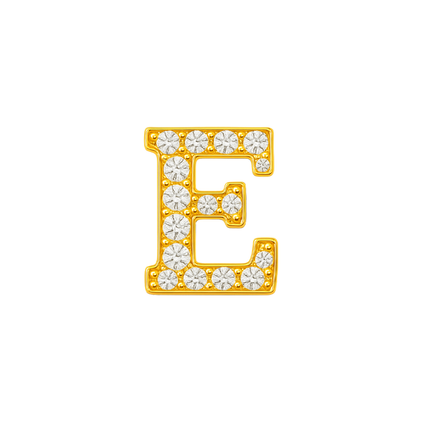 Large Initial Charm with Natural Diamonds Finding in 14K Gold (8 mm)