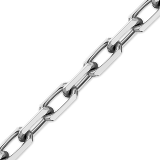 Bulk / Spooled Elongated Diamond Cut Cable Chain in 14K & 18K White Gold (1.00 mm - 3.30 mm)