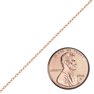 Bulk / Spooled Elongated Diamond Cut Cable Chain in 14K Pink Gold (1.00 mm - 2.60 mm)