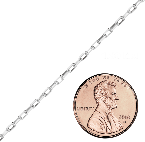 Bulk / Spooled Elongated Diamond Cut Cable Chain in Sterling Silver (1.80 mm - 2.50 mm)