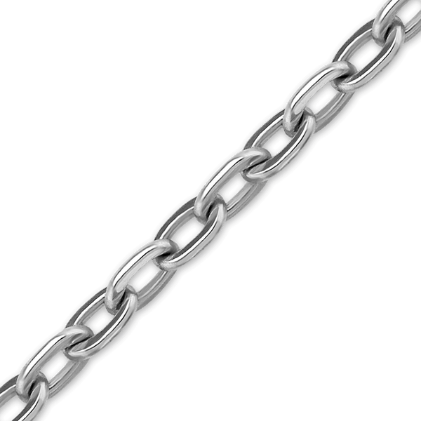 Bulk / Spooled Elongated Flat Cable Chain in 14K White Gold (1.20 mm)