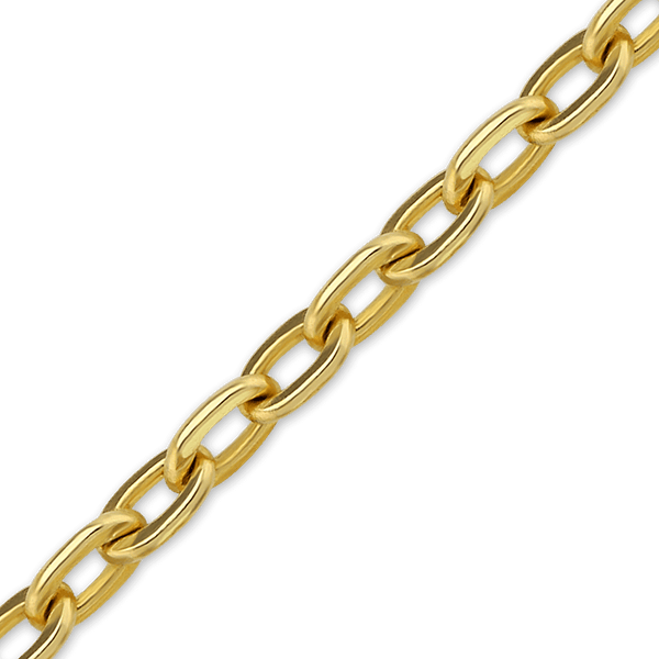 Bulk / Spooled Elongated Flat Cable Chain in 14K Yellow Gold (0.80 mm - 1.20 mm)