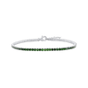 Tennis Bracelet with Emerald Colored CZ in Sterling Silver (2 mm - 4 mm)