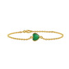 Diamond or Gemstone Heart Bezel Charm in 14K Yellow Round Cable Bracelet