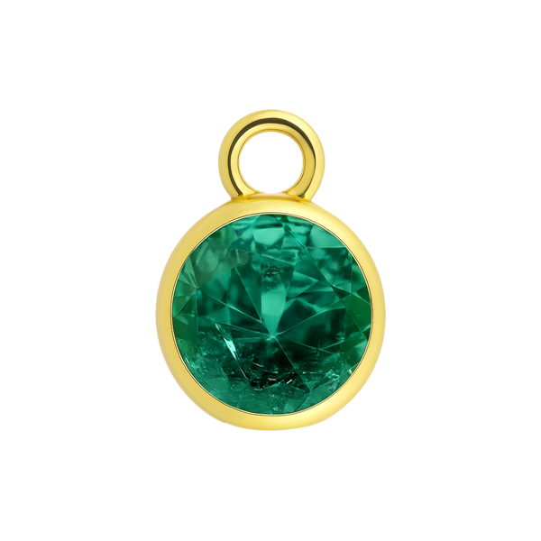 Diamond or Gemstone Bezel Drop Charm in 14K Yellow Gold
