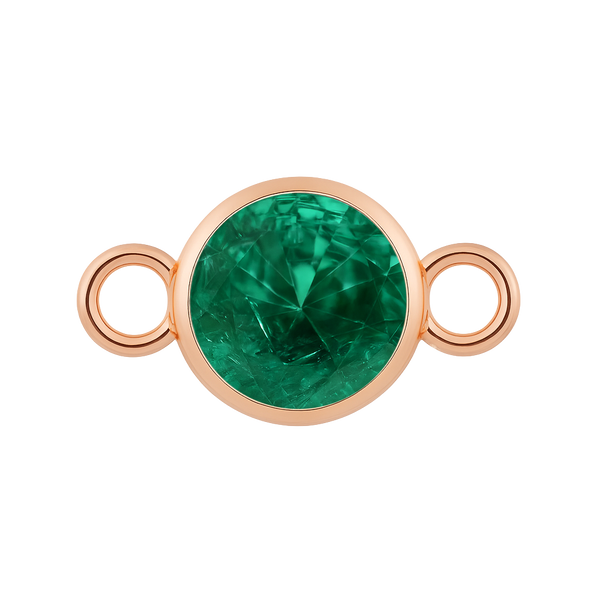 Diamond or Gemstone Bezel Bracelet/Necklace Charm in 14K Pink Gold