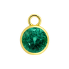 Diamond or Gemstone Bezel Drop Charm in 14K Yellow Gold