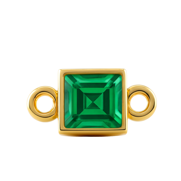 Diamond or Gemstone Square Bezel Bezel/Necklace Charm in 14K Yellow Gold