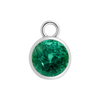 Diamond or Gemstone Bezel Drop Charm in 14K White Gold