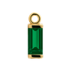 Diamond or Gemstone Baguette Bezel Drop Charm in 14K Yellow Gold