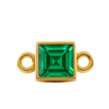 Diamond or Gemstone Square Bezel Bezel/Necklace Charm in 14K Yellow Gold