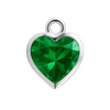 Diamond or Gemstone Heart Bezel Drop Charm in 14K White Gold
