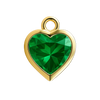 Diamond or Gemstone Heart Bezel Drop Charm in 14K Yellow Gold
