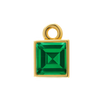 Diamond or Gemstone Square Bezel Drop Charm in 14K Yellow Gold