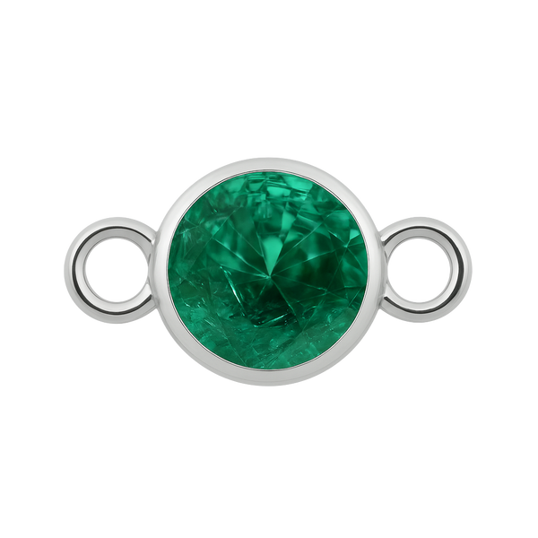 Diamond or Gemstone Bezel Bracelet/Necklace Charm in 14K White Gold