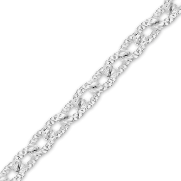 Bulk / Spooled Fancy Round Cable Chain in Sterling Silver (2.40 mm - 3.80 mm)