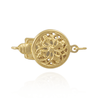 Round Filigree Pearl Clasp (9 mm)