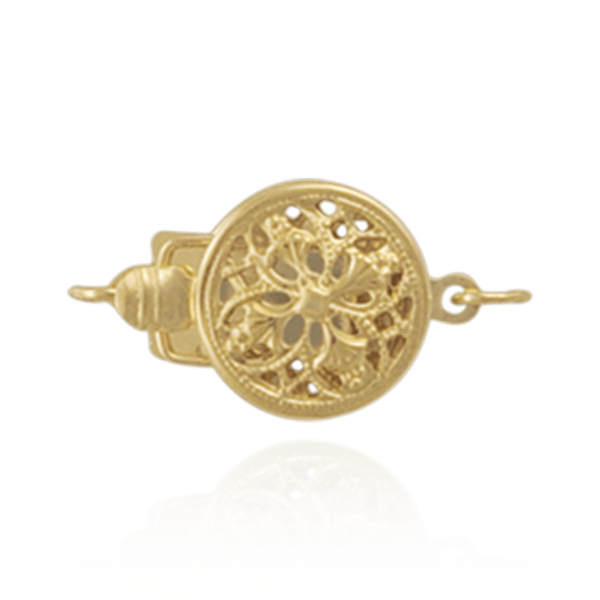 Round Filigree Pearl Clasp (9 mm)