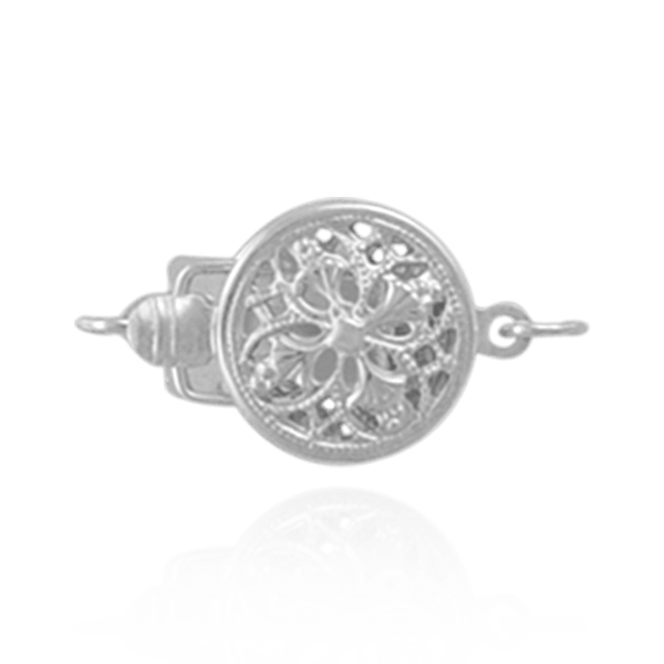 Round Filigree Pearl Clasp (9 mm)