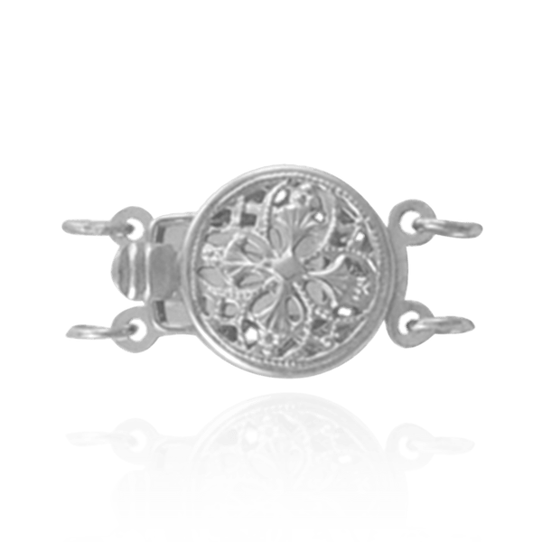 Round Filigree Pearl Clasp for Double Strand (9 mm)
