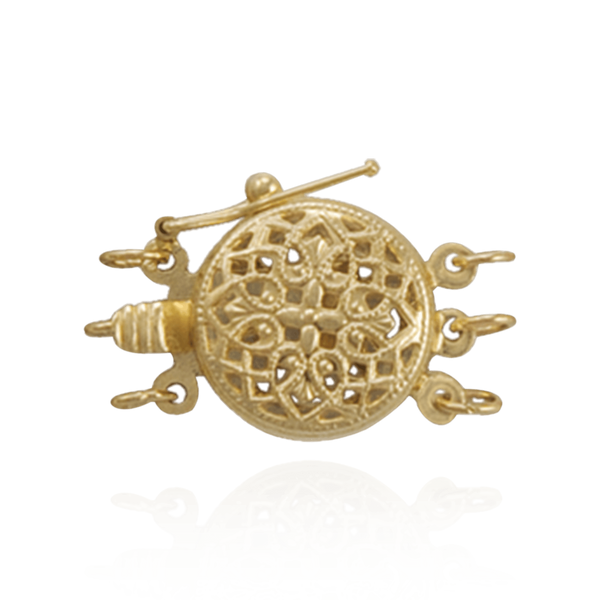 Round Filigree Pearl Clasp with Safety Lock (12 mm)