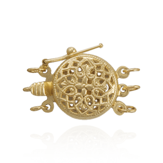 Round Filigree Pearl Clasp with Safety Lock (12 mm)