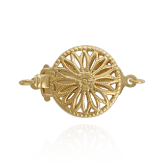 Round Filigree Flower Pearl Clasp (13 mm)