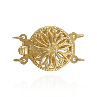 Round Filigree Flower Pearl Clasp (13 mm)