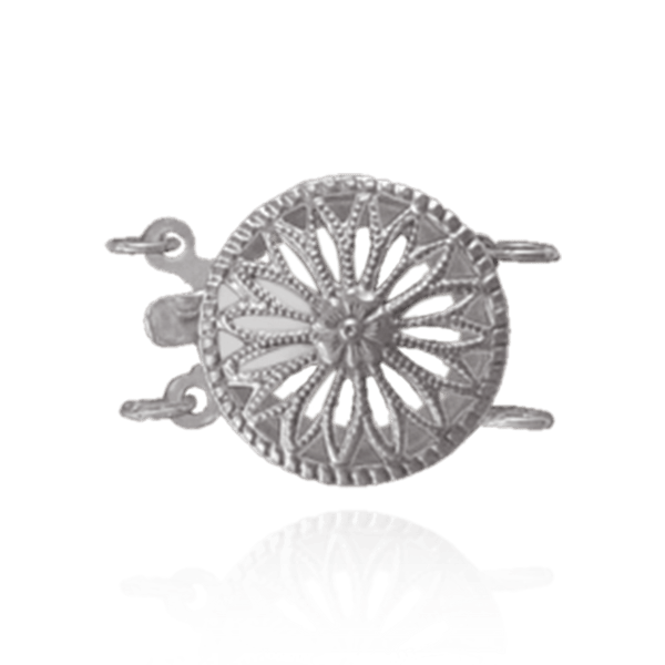 Round Filigree Flower Pearl Clasp (13 mm)