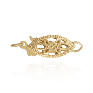 Fish Hook Pearl Clasp with Filigree (12 mm)