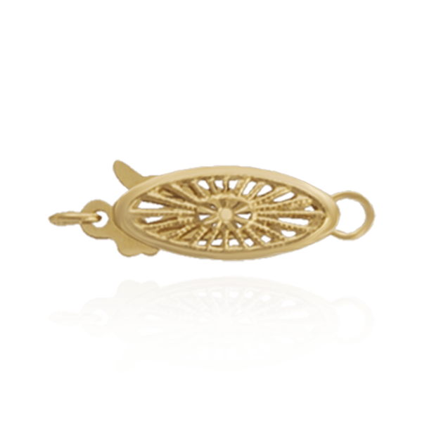 Fish Hook Pearl Clasp with Filigree (13 mm)