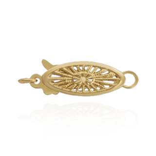 Fish Hook Pearl Clasp with Filigree (13 mm)
