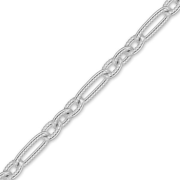 Bulk / Spooled Textured Figaro Cable Chain in Sterling Silver (2.40 mm)