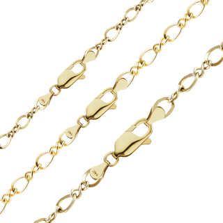 Finished Figure Eight Anklet in 14K Yellow Gold (2.30 mm - 3.70 mm)