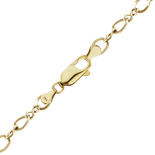 Finished Figure Eight Anklet in 14K Yellow Gold (2.30 mm - 3.70 mm)