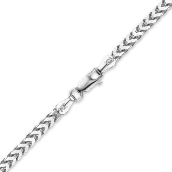 Finished Franco Foxtail Bracelet in 14K White Gold (1.85 mm - 2.50 mm)