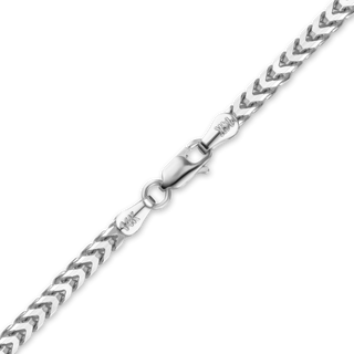 Finished Franco Foxtail Anklet in 14K White Gold (1.85 mm - 2.50 mm)