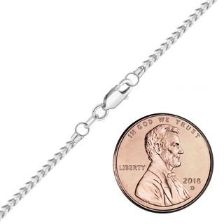 Finished Franco Foxtail Anklet in 14K White Gold (1.50 mm - 2.50 mm)