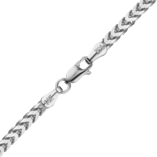 Finished Franco Foxtail Anklet in 14K White Gold (1.50 mm - 2.50 mm)