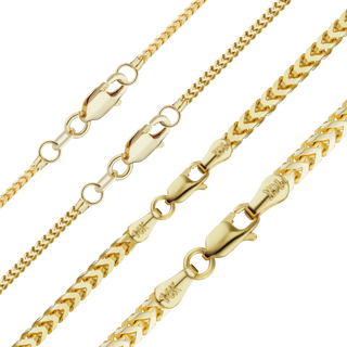 Finished Franco Foxtail Anklet in 14K Yellow Gold (1.25 mm - 3.20 mm)