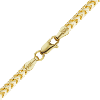Finished Franco Foxtail Anklet in 14K Yellow Gold (1.25 mm - 3.20 mm)