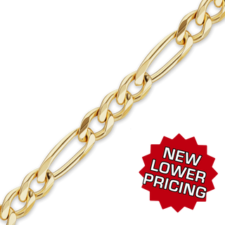 Bulk / Spooled Classic Figaro Chain in 14K Yellow Gold (1.50 mm - 11.50 mm)
